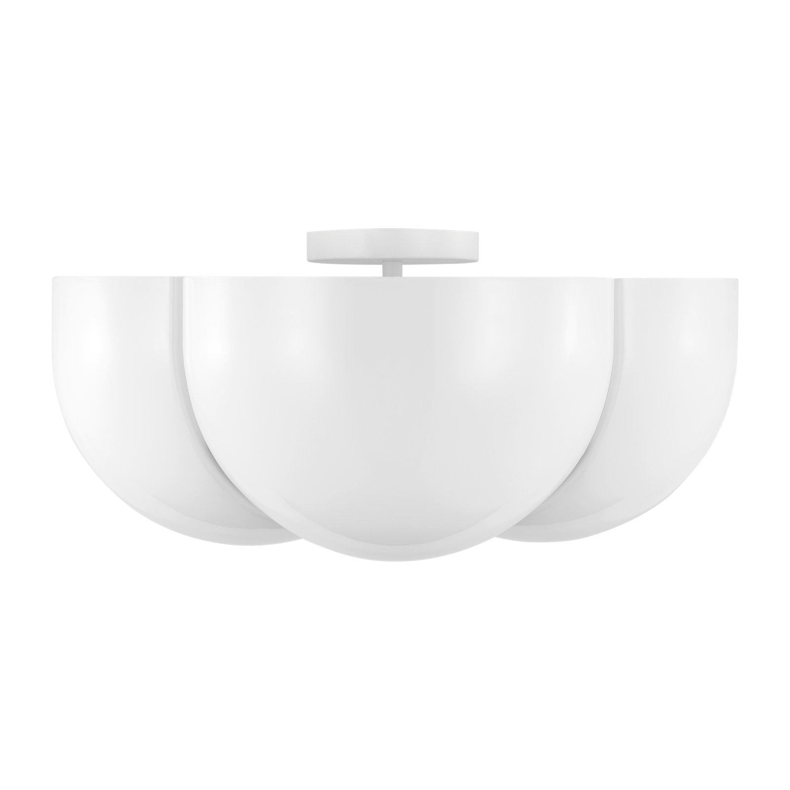 4 Light Glass Semi Flush Mount, Matte White