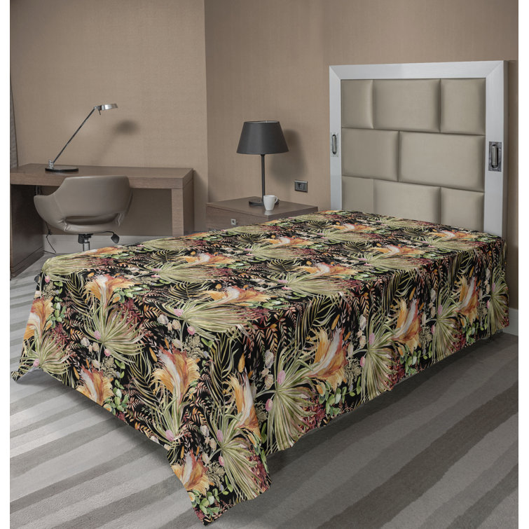 Ambesonne, drap plat floral pivoines, art botanique printanier