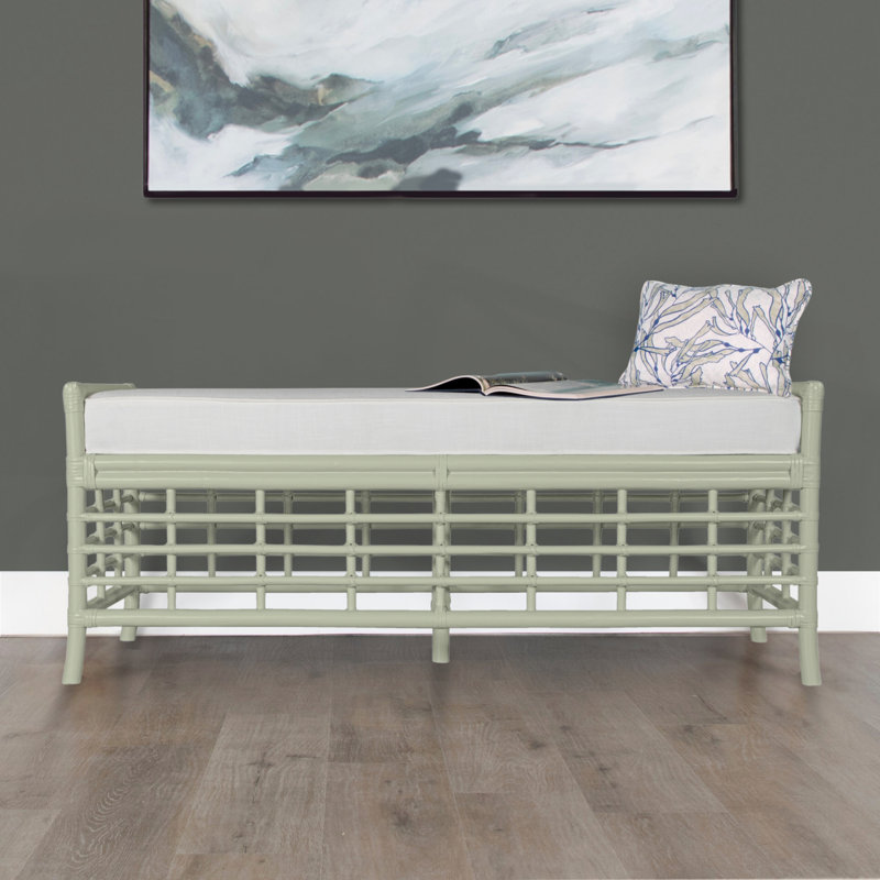 Luna Upholstered Bench, Citrus Orange