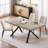 Retro Rectangular Stretch Dining Table With Black Fine Sand Iron Foot Base-1618548739-1618548749