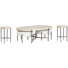 Table basse ovale et 2 repose-pieds Morrell