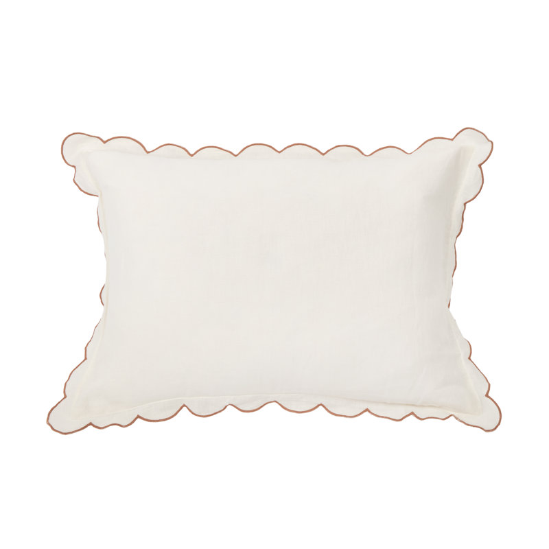 Kelly Linen Sham, Cream/Terra Cotta, King