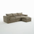 Canapé modulaire rembourré en chenille 4 pièces avec repose-pieds amovible 4 pièces - entièrement comprimé, aucun assemblage requis