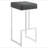 Grey and Chrome Upholstered Bar Stool-1940350744
