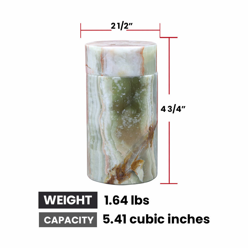 Marble Keepsake Cremation Urn For Ashes, Green