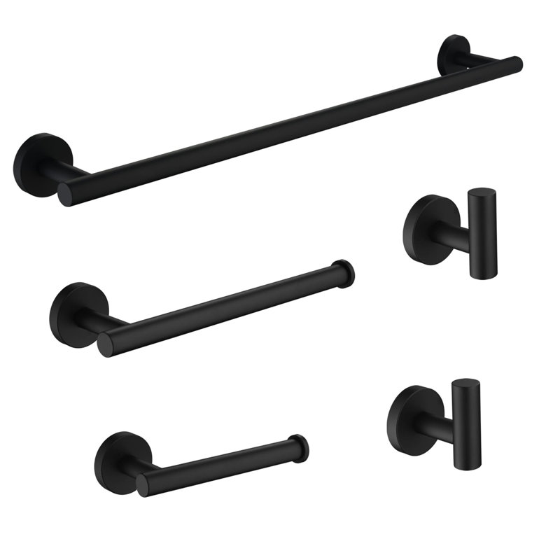 5 - Piece Bathroom Hardware Set, Matte Black