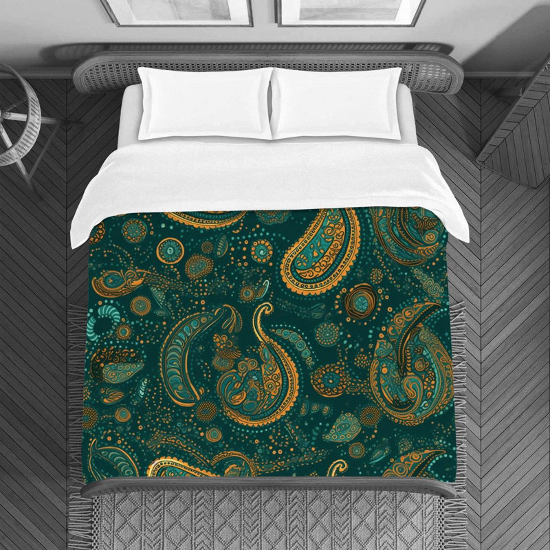 Paisley Bedding, Queen Duvet Cover