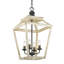 Lustre géométrique à 4 lumières avec accents en bois Keynsham-2062305275