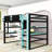 Loft Bed with Dual-Level Storage Shelves, Smart Tech Integration, and Desk-734764219-734764218