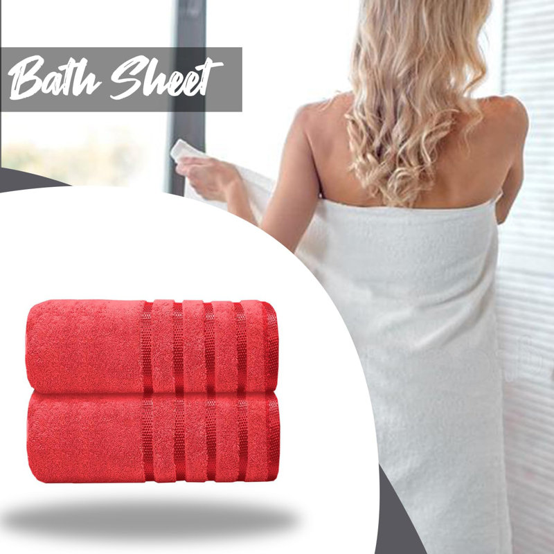 Mikeshia Premium Jumbo Bath Sheet Set, Red