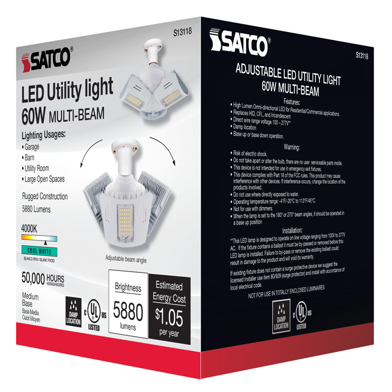 60 Watt White LED Bulb