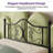 Anterrio Metal Open-Frame Bed with Butterfly Pattern Design Headboard and Footboard-2135558780-2135558781
