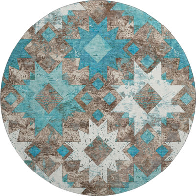 Premium Machine Washable Fairwood AMF1879 Aztec Rug