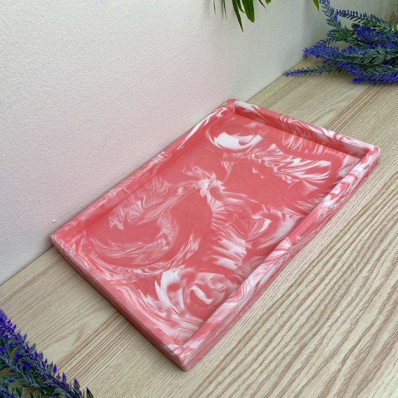 Rectangle Decorative Tray, Pink