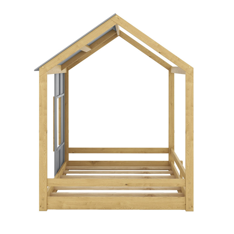Lit maison avec toit et fenêtre