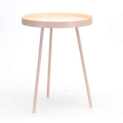 Table d'appoint ronde en métal rose