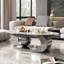 Table basse ovale en faux marbre