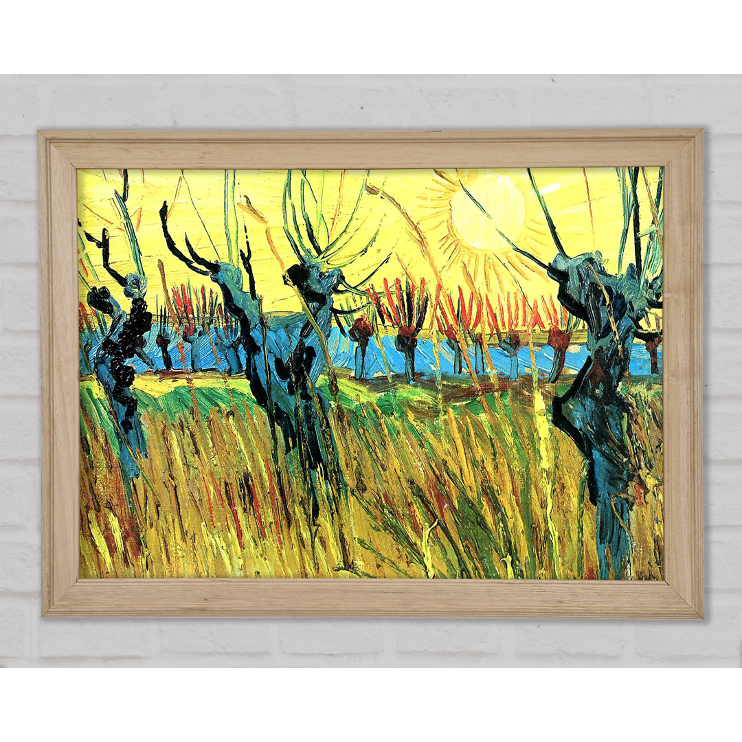 Van Gogh grasend bei Sonnenuntergang - Druck