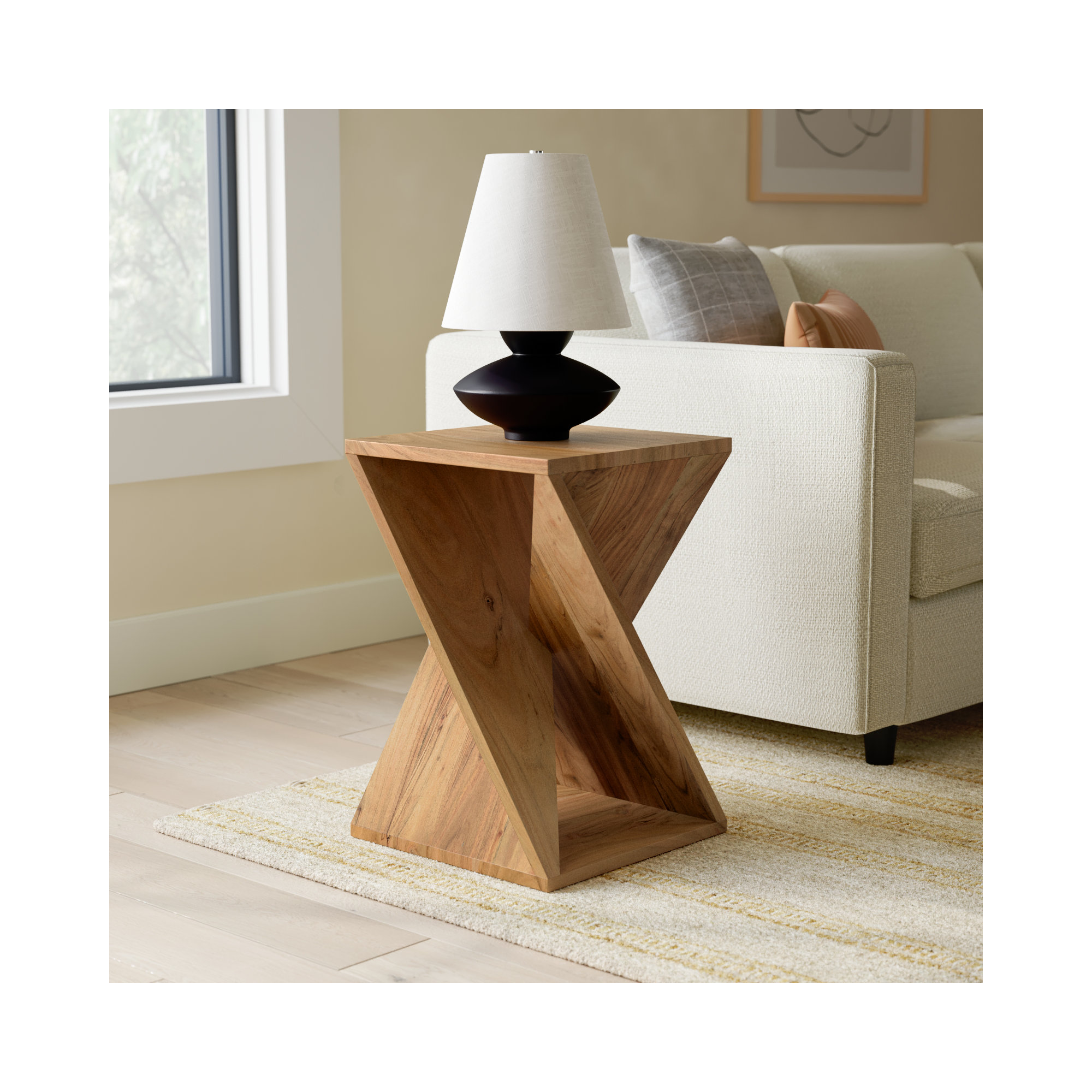 Rivera Solid Wood End Table, Natural