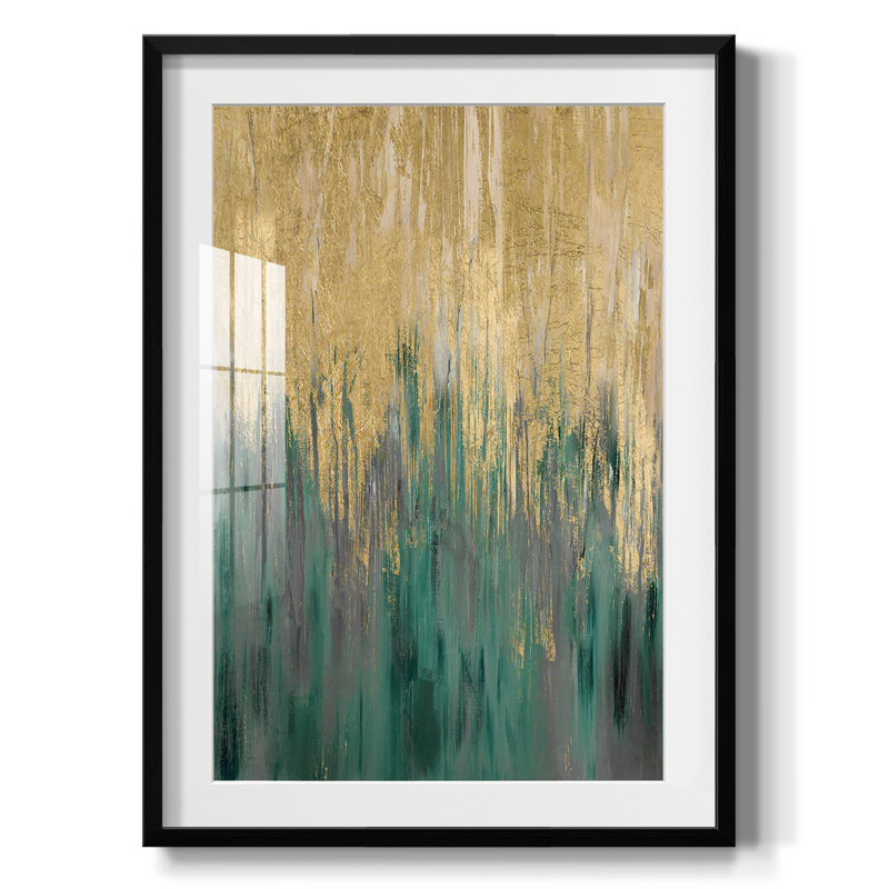 «Floating By I», reproduction encadrée, Papier avec cadre noir, Blanc