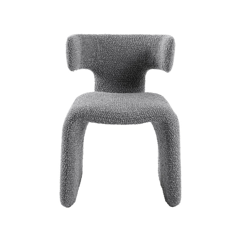 Sasa 18.7'' H Velvet Upholstered Side Chair, Medium Gray Boucle