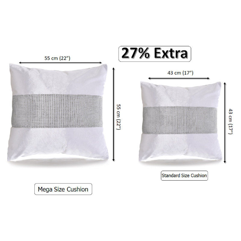 Alsen Striped Square Cushion Cover, White, 55 H x 55 W x 4 D cm