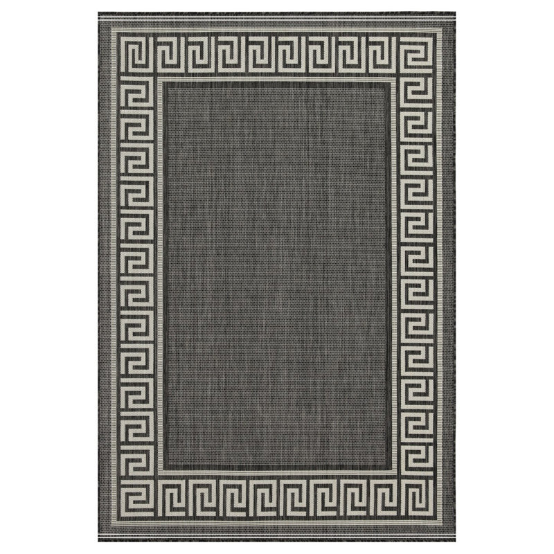 Anthracite  Indoor/Outdoor Area Rug, Rectangle 5'3" x 7'3"