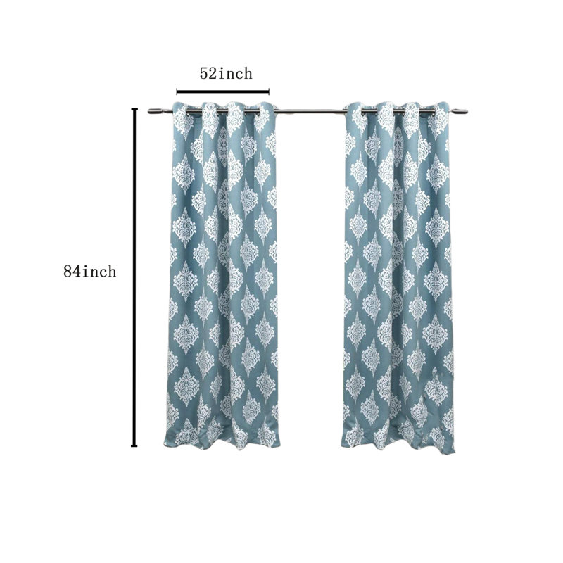 Emma-Anne Room Darkening Curtain Pair, 52"W x 84"L, Teal