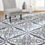 Tapis ikat bleu et gris Aquilino-800725839