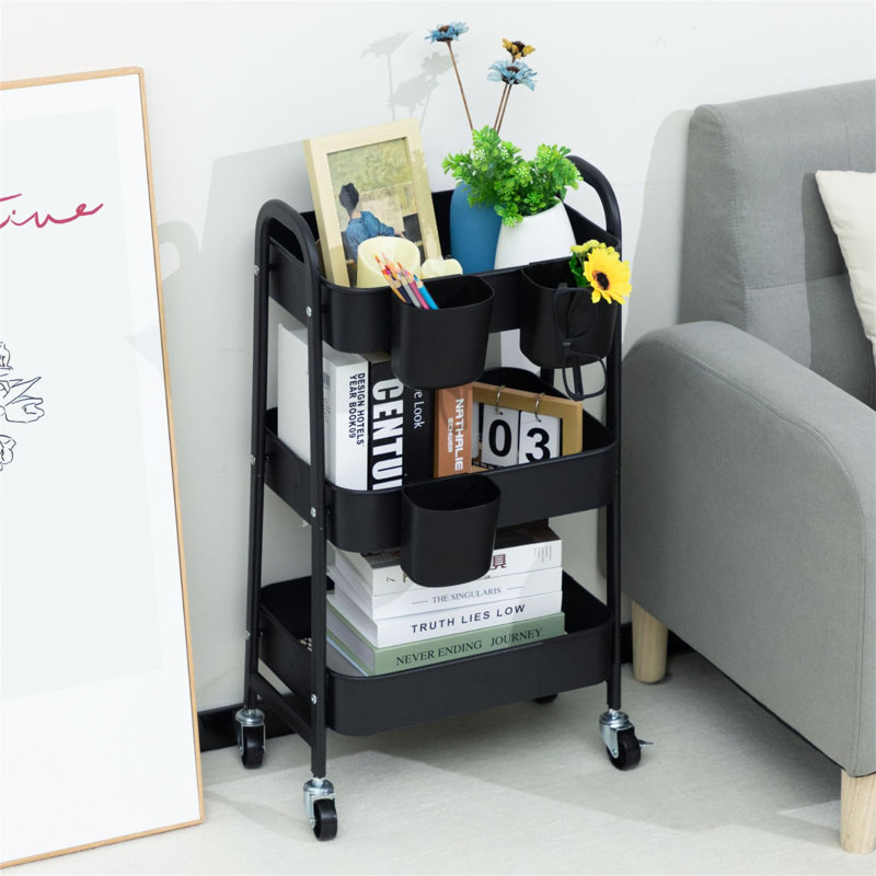 Kellswater Metal Bar Cart, Black