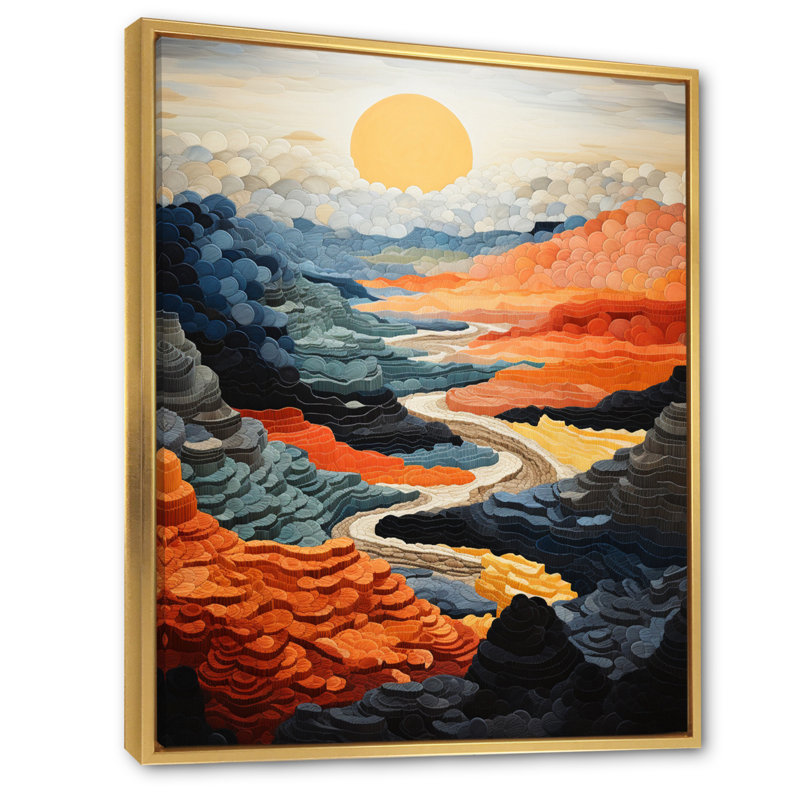Impression sur toile «T Wilson Canyon Grey Expanse I», Cadre flottant doré, H 40 po x l 30 po x P 1,5 po