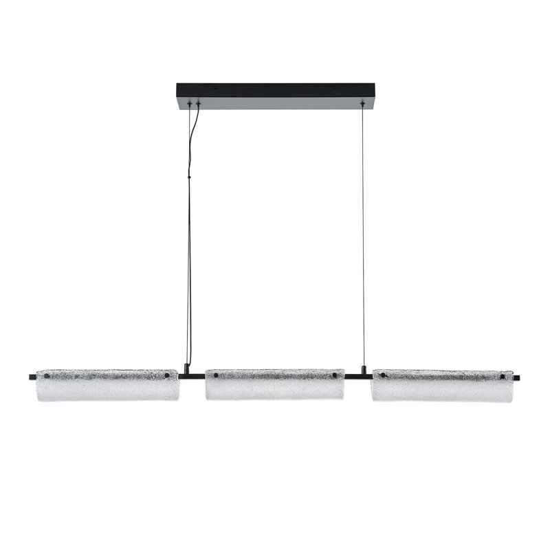 1-Matte black dimmable glass LED pendant light