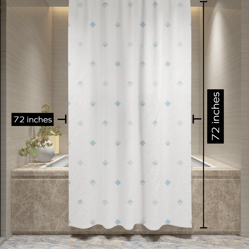 Rideau de douche Boette Boho 100% polycoton imprimé diamant 72 po x 72 po