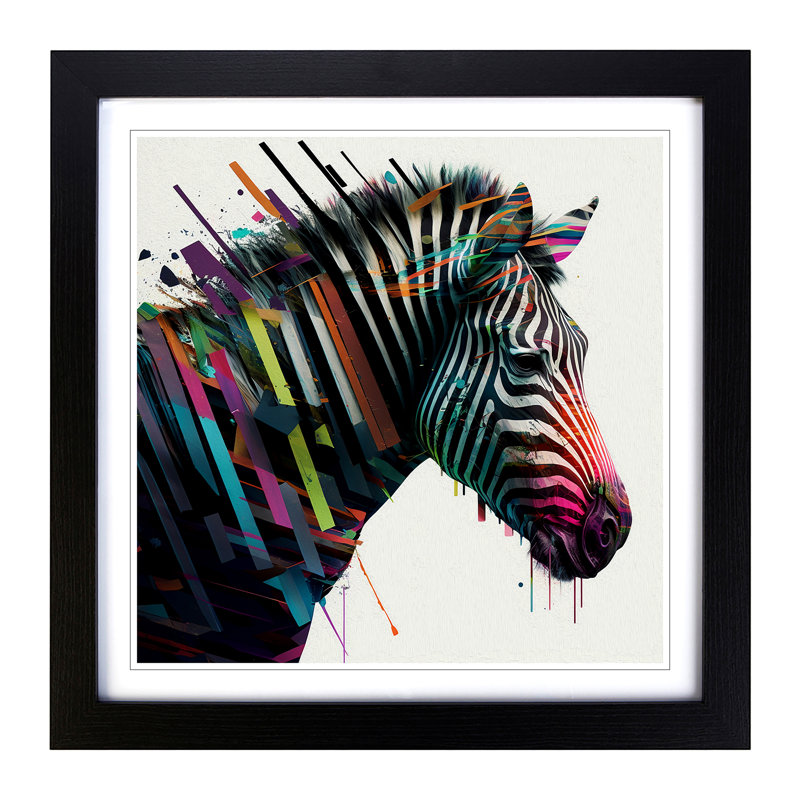 Single Picture Frame Print on Wood, Black Framed