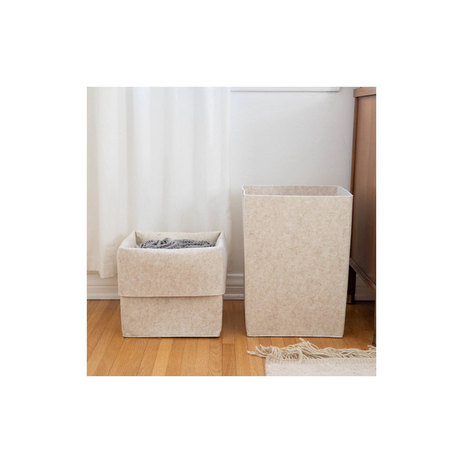 Felt Storage Bin, Beige