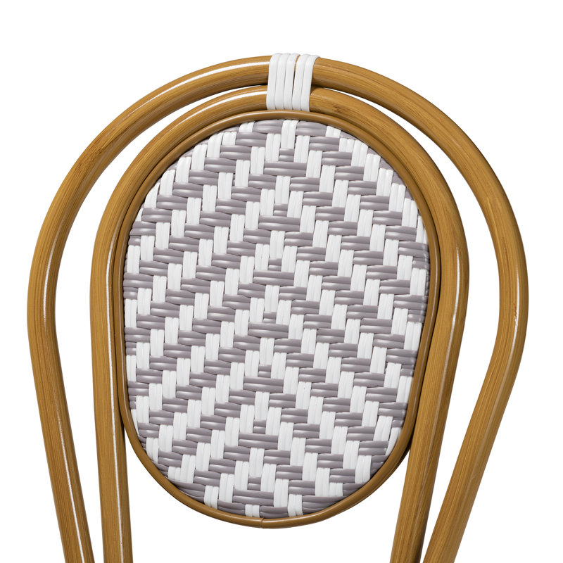 Classic French White and Grey Bamboo Style Dining Chair Set