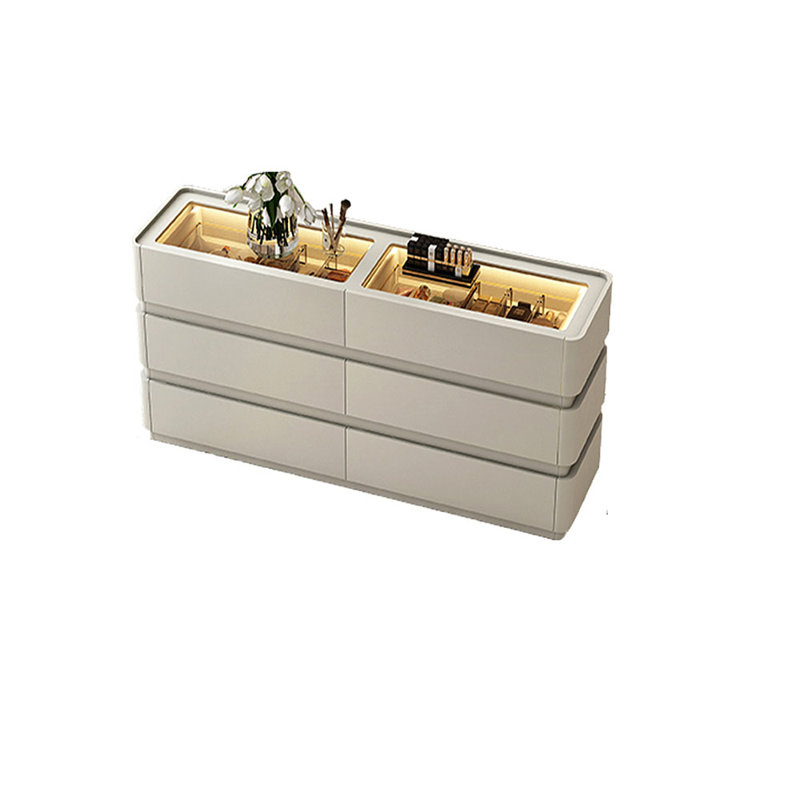 Simple Checkroom Jewelry Display Island C abinet, Beige