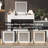 Makeup Vanity Set with Flip-up Mirror, LED, Drawers and Side Storage-1186736190
