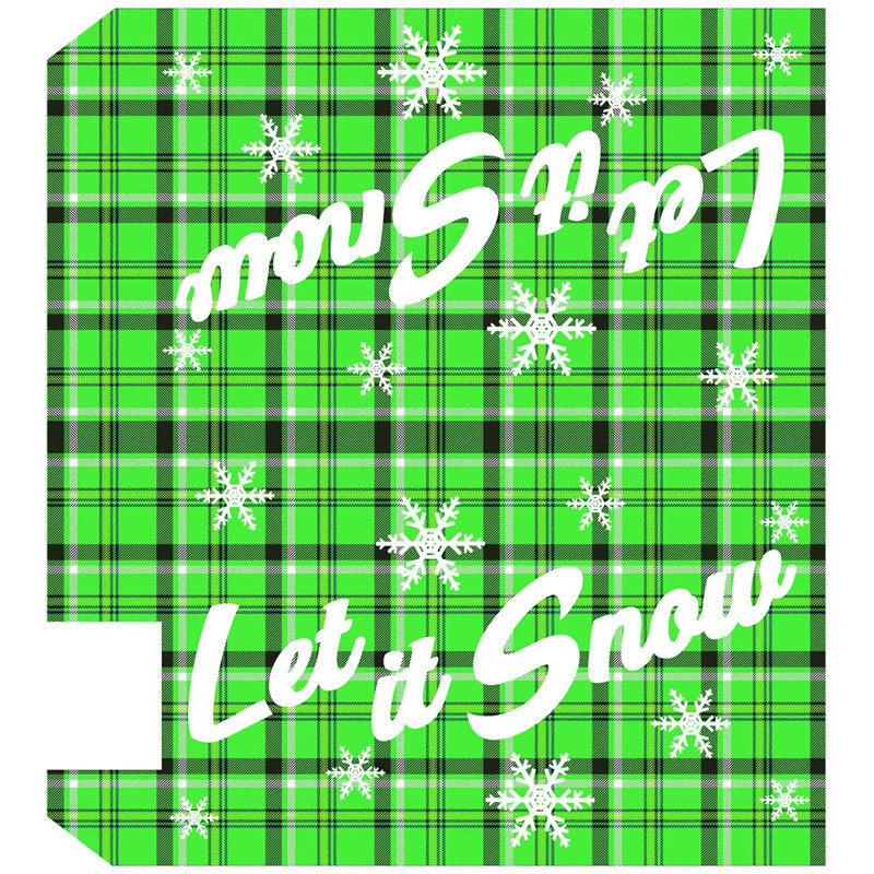 Couvercle de boîte aux lettres de Noël, H 5 po x l 20 po, Vert / noir / blanc