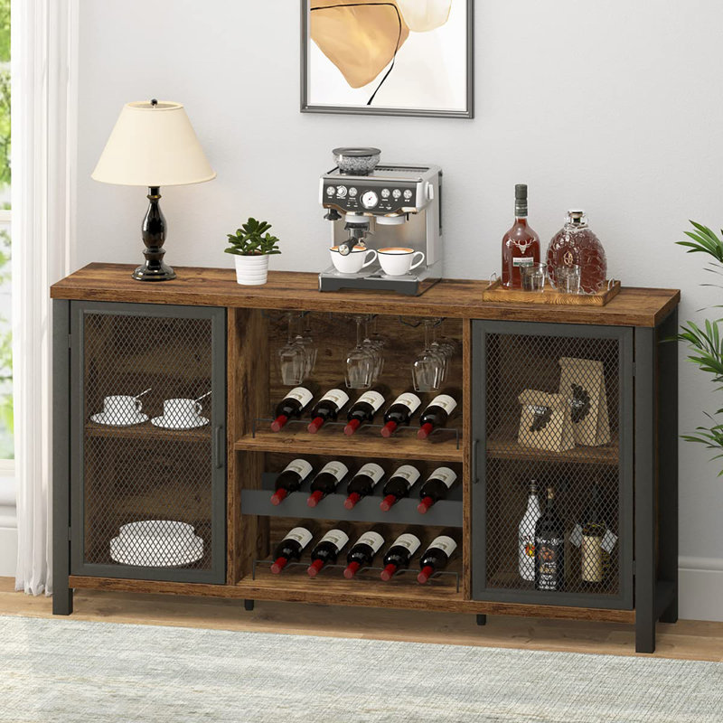 35cm Bar Cabinet, Rustic Brown