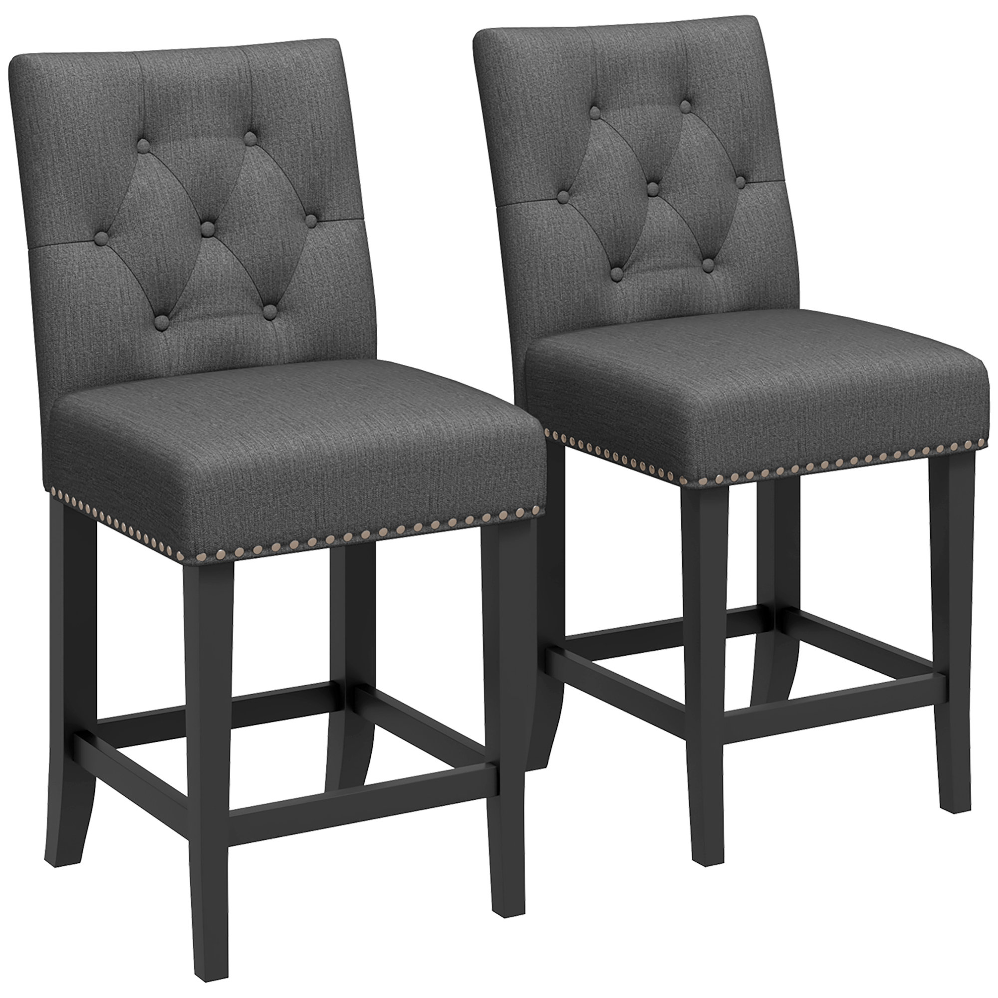 Red Barrel Studio® Modern Bar Stools Set of 2, Upholstered Counter