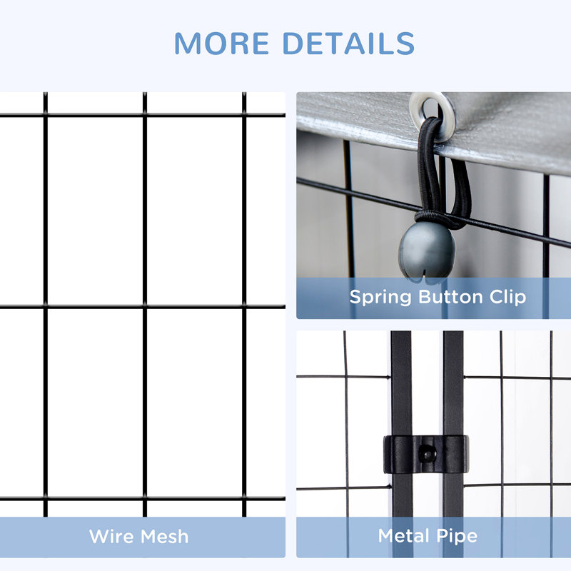 Pawhut 6' X 4' X 6' Dog Playpen Outdoor, Dog Kennel Dog Exercise Pen With Lockable Door, Water-Resistant Canopy, For Medium And Large Dogs