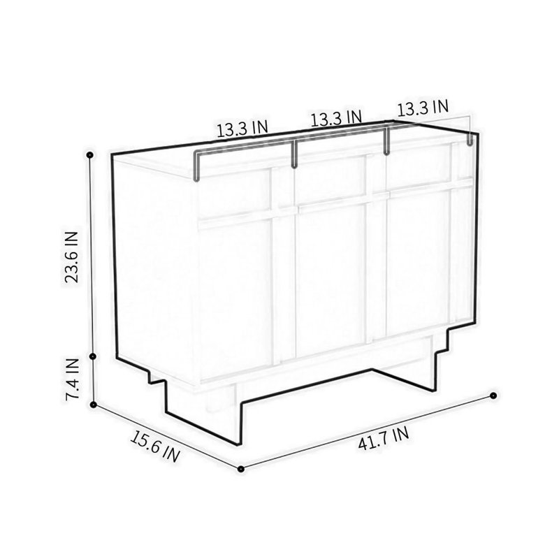 Dhriya 41.77'' Solid Wood Sideboard