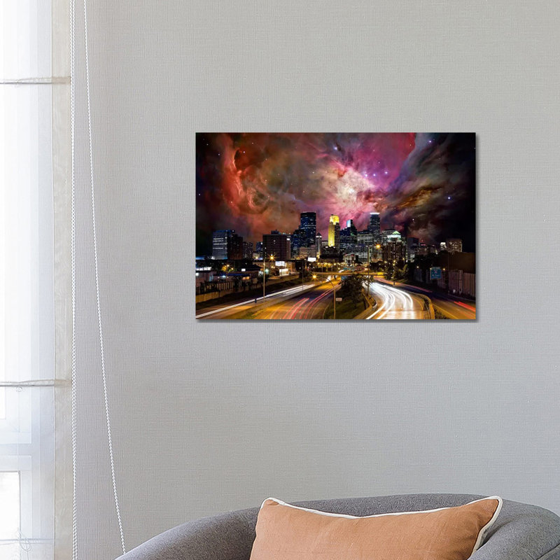 Minneapolis, Minnesota Orion Nebula Skyline 1 Piece Wrapped Canvas Wall Art, 45.72 cm H x 66.04 cm W
