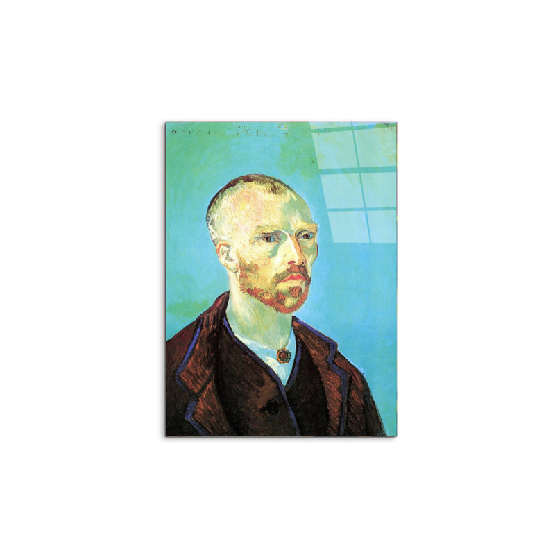 Self-Portrait Dedicated to Paul Gauguin By Van Gogh Vincent 80cm H X 60cm W CrystalArt Material Acrylic Glass Effect, Frameless Panel Lightweight Ready to Hang