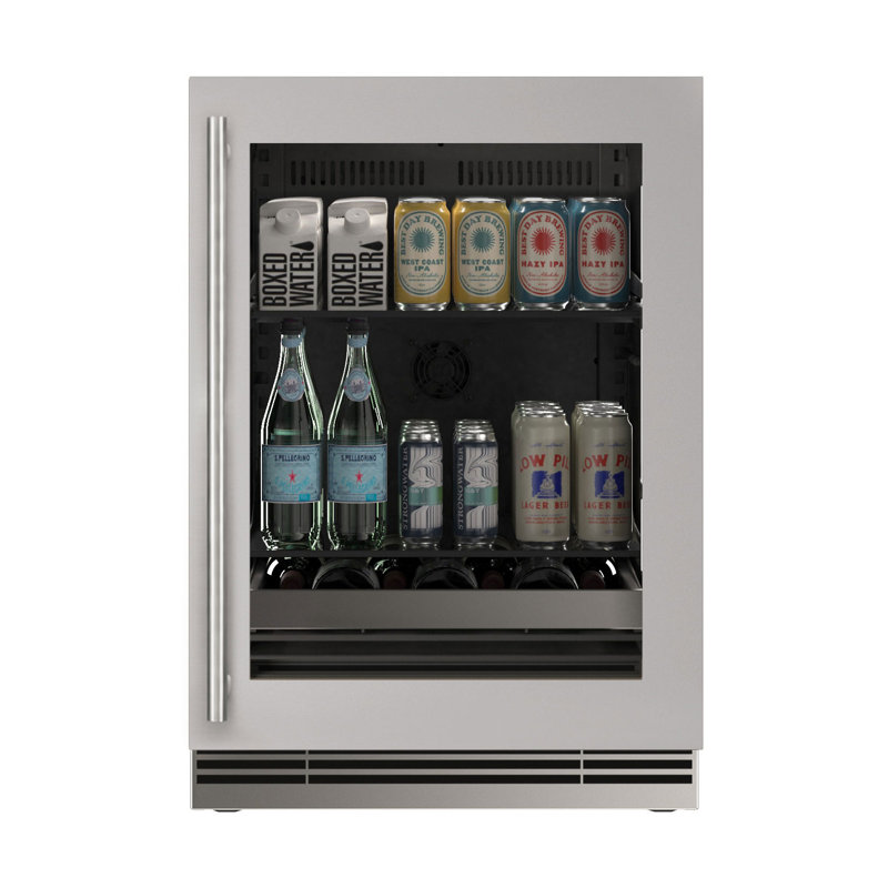 U-Line 24"W. Home 5.1 Cu.Ft. Beverage Center - Panel Ready, Stainless Steel Frame