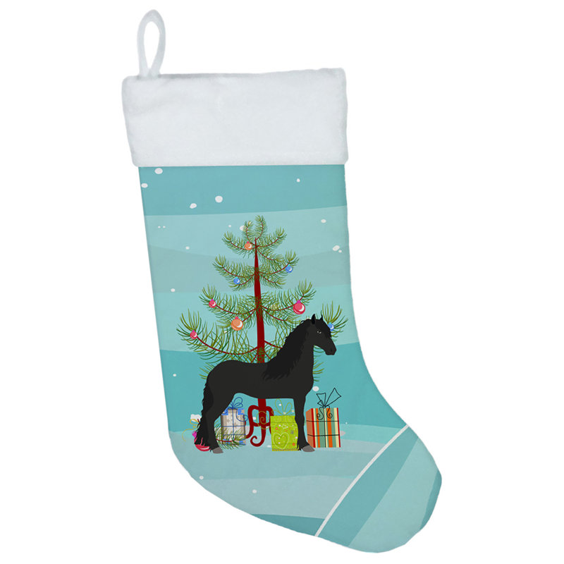 Chaussette de noël friesian cheval