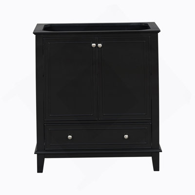 Meuble-lavabo 30 po sans lavabo, base seulement, armoire de salle de bain multifonctionnelle avec portes et tiroir, structure solide et panneau de fibres à densité moyenne