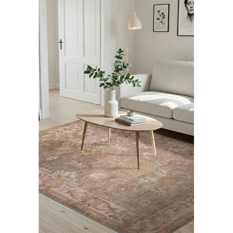 Tapis en chenille tissé à motif rétro Lucien, Tapis de couloir 2 pi 6 po x 5 pi