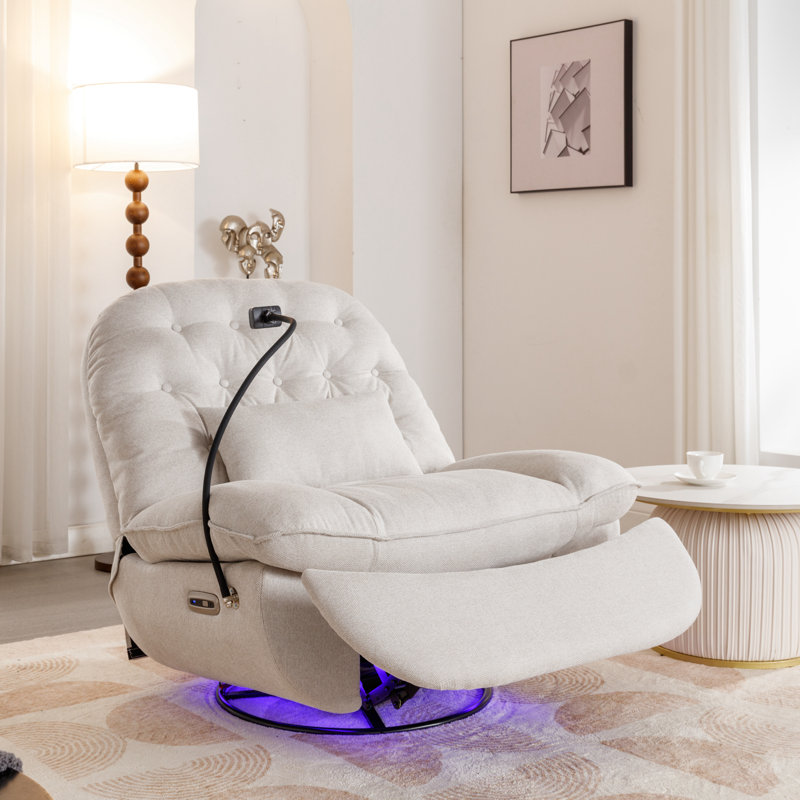 Fauteuil inclinable électrique Zynae, Velours beige